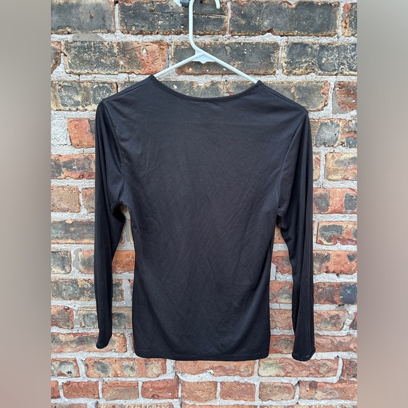 Cuddl Duds Women’s M Crew Neck Long Sleeve Black Tee insulated base layer - Picture 4 of 4